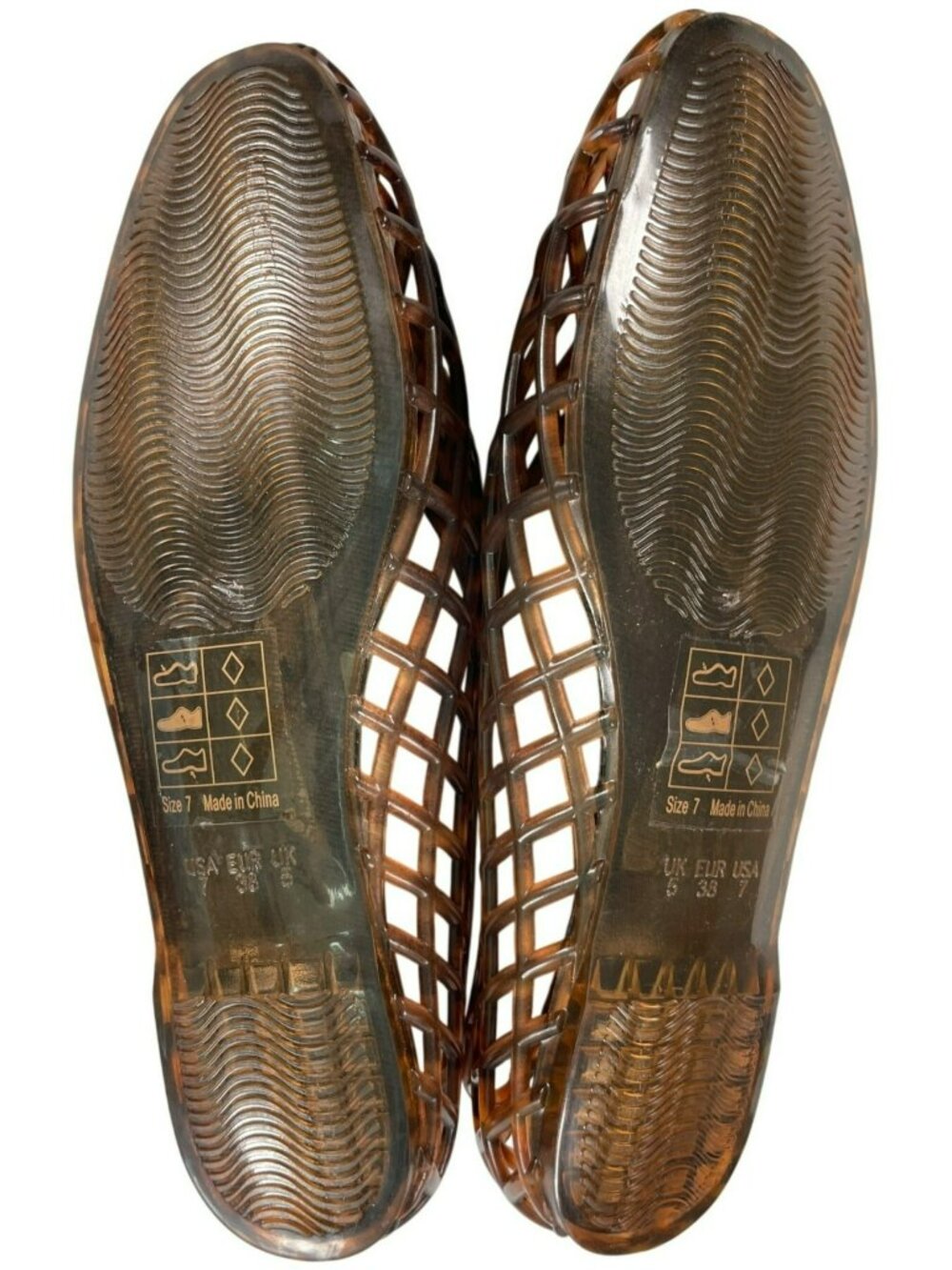 Dolce Vita Woven Brown Jelly Flats Lightweight Slip-On Shoes Women's Size 7 NEW - Picture 6 of 8